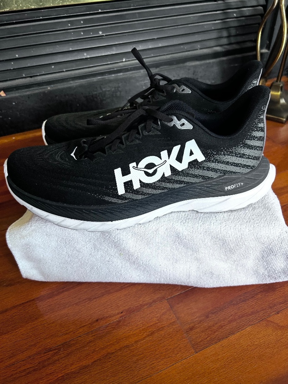 Hoka Mach 5 Running Shoes Black/Castlerock Size 12.5